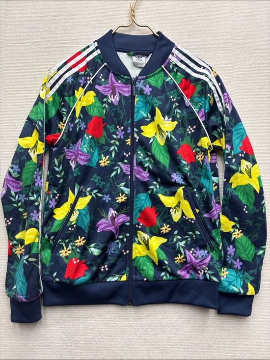 adidas Jackets & Blazers - adidas Navy Floral Bomber Jacket